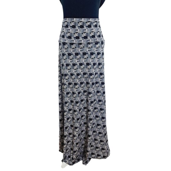 LulaRoe Women's Geometric Print Black Lavender Maxi Modest Casual Skirt sz 3XL - Picture 1 of 8